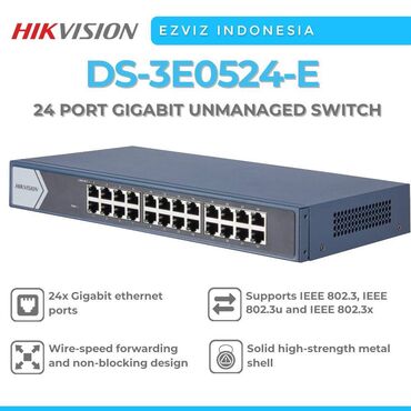 коммутаторы utepo: DS-3E0524-E(B) 24 Port Gigabit Unmanaged Switch 24 x Gigabit Ethernet