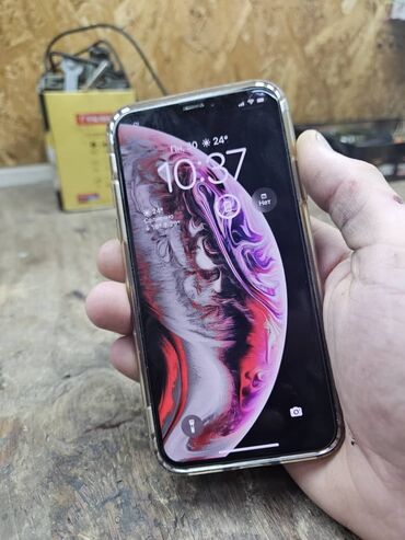 коврик для телефона: IPhone Xs, Б/у, 64 ГБ, Золотой, Защитное стекло, Чехол, Коробка, 78 %