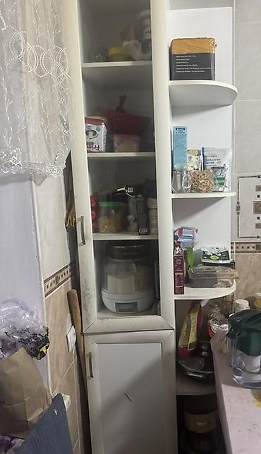 Шкафтар: Угловой кухонный пенал с витриной и открытыми полками - Конфигурация — 3