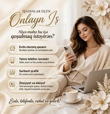 operator online: Çağrı mərkəzi operatoru tələb olunur, Yalnız qadınlar üçün, İstənilən yaş, Təcrübəsiz — 1