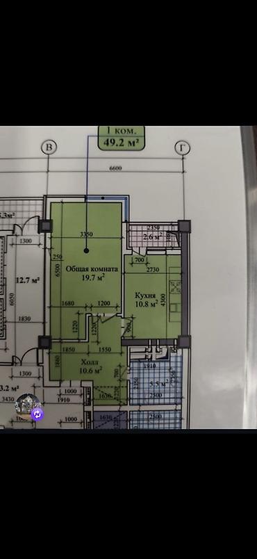снимем квартиру: 1 комната, 49 м², Элитка, 8 этаж, ПСО (под самоотделку) — 3