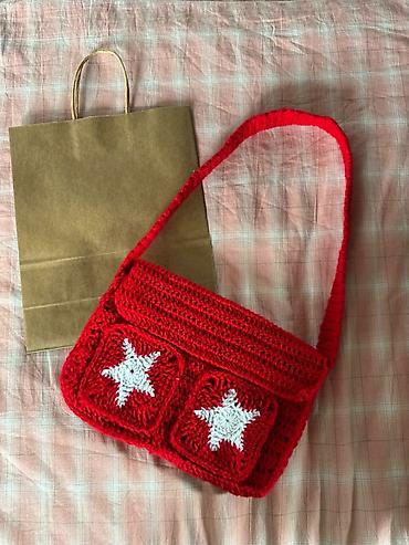 fabric case: Сумка ручной работы / вязаная крючком / акрил / Бишкек Продаю — 3