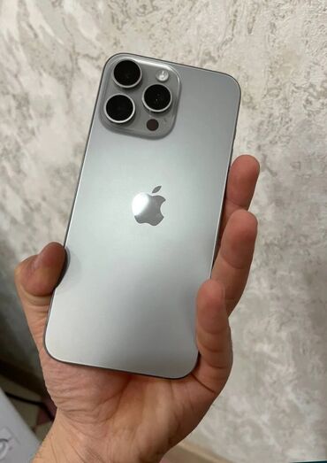 айфон 15 новый: IPhone 15 Pro, Колдонулган, 128 ГБ, Natural Titanium, Кабель, 87 %