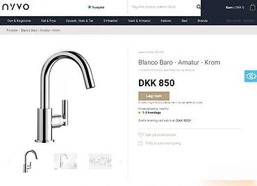 Slavine: Moderan jednoručni lavabo-mixer, visokog luka (G‑oblika), hrom završna — 7