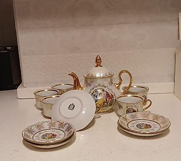 cay servisi: Çay dəsti, rəng - Qızılı, Farfor, 6 nəfərlik, Çexiya — 3