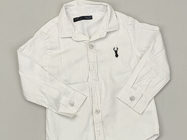 biała bluzka z długim rękawem sinsay: Koszula 1.5-2 lat, stan - Dobry, wzór - Jednolity kolor, kolor - Biały