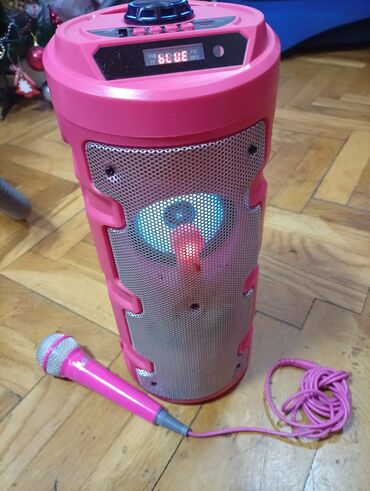 Zvučnici i stereo sistemi: Bluetooth karaoke zvučnik sa mikrofonom – roze - Prenosni cilindrični — 6