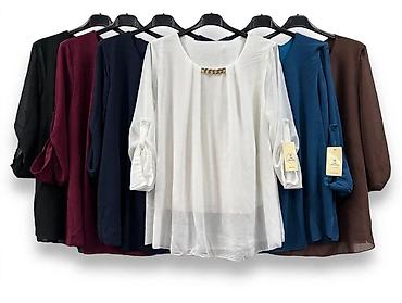 kozn: Elegantna ženska bluza – plus size - Model: lepršava bluza A-kroja sa — 6