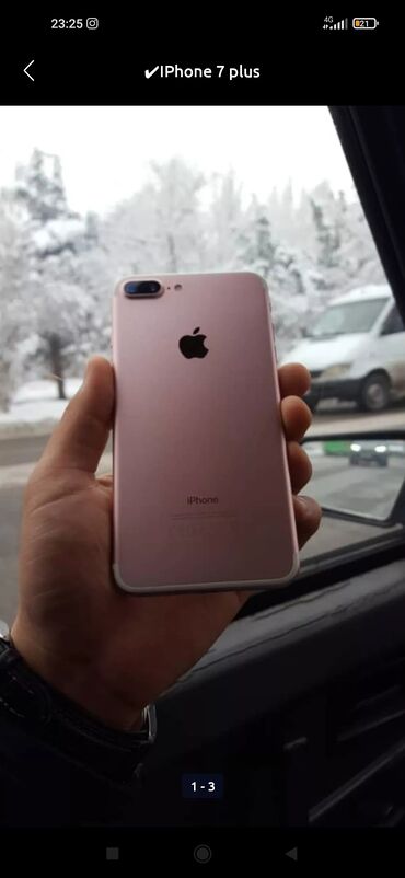 айфон 4: IPhone 7 Plus, Скидка 10%, Б/у, 32 ГБ, Розовый, Чехол, 100 %