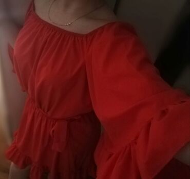 turske letnje haljine: S (EU 36), bоја - Crvena, Drugi stil, Drugi tip rukava