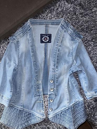 Kožne jakne: Ženska teksas jakna/blejzer – NESSAL Jeans, veličina XL - Svetloplava — 3