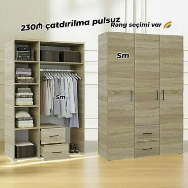 Masa və oturacaq dəstləri: *3 Qapili Dolab şeher içi çatdırilma pulsuz qiymət 230azn* ✨ ÖlçüsEn