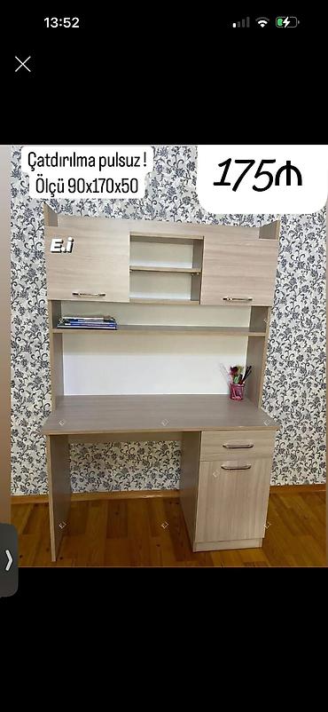 Masa-komodlu kitab rəfi dəsti - Ölçü: 90 x 170 x 50 sm - Material lalafo.az -da Masa-komodlu kitab rəfi dəsti - Ölçü: 90 x 170 x 50 sm - Material