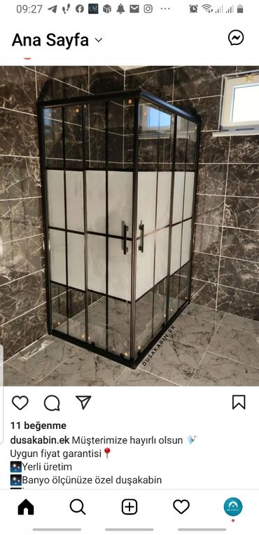 Duş kabinaları, arakəsmələr: Yeni Üstü açıq kabina, Künc üçün, Rayonlara çatdırılma, Pulsuz çatdırılma — 10