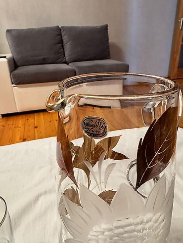 kompot: Bohemia Glass sürahi və stəkan dəsti - Mənşə: Bohemia Glass, Çexiya — 3