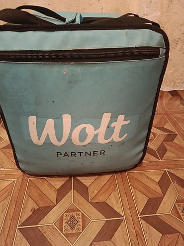 Сумки для курьеров: Wolt Partner termal çatdırılma çantası - Rəng: açıq mavi, ön hissədə — 1