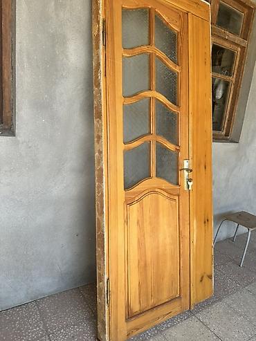 Ремонт и строительство: Taxta otaq qapısı – şüşəli model - Material: təbii ağac (şpon deyil) — 5