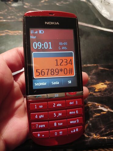 Nokia: Nokia Asha 230, < 2 GB Memory Capacity, rəng - Qırmızı, Zəmanət, Düyməli — 12