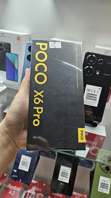 телефон lg: Poco X6 Pro 5G, Жаңы, 256 ГБ, түсү - Кара, 2 SIM