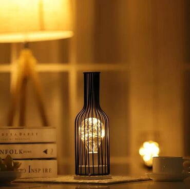 форма для декор: Красивые декоративные лампы в форме бокала и бутылки (на батарейках)