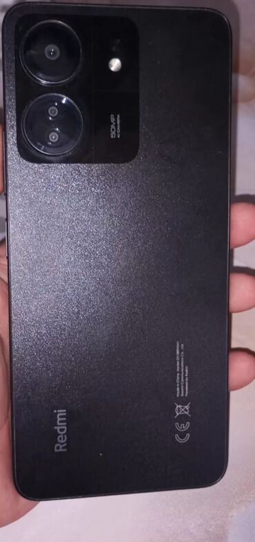 mobil telefon redmi: Xiaomi Redmi 13C, 128 GB, rəng - Qara, 
 Barmaq izi, İki sim kartlı, Face ID