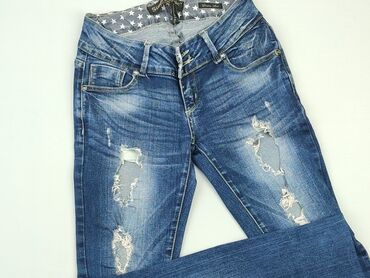 spodnie jeans dzwony: Jeansy, S, stan - Bardzo dobry