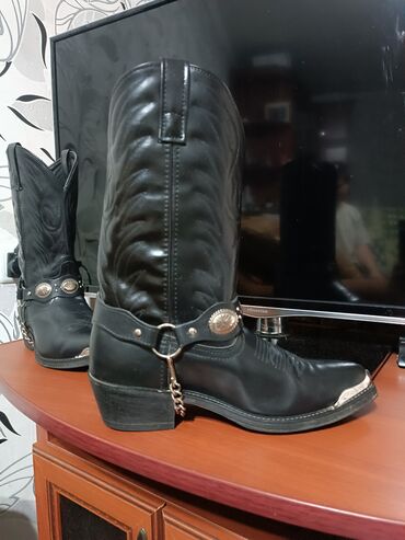 обувь 34: Бренд-Ларедо Стиль-Ковбой Цвет-Черный Верхний материал-Кожа