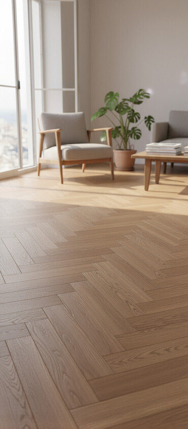 quru taxta: Chevron (balıqquyruğu) naxışlı döşəmə panelləri - Material: taxta