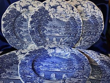 Kuhinjski setovi: Tanjiri Bridge Scenes engleski iz 70ih.god. Engleski tanjiri — 2