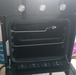 4 gozlu qaz sobası: Duxovka Elektrik, rəng - Qara, Ayrıca dayanan