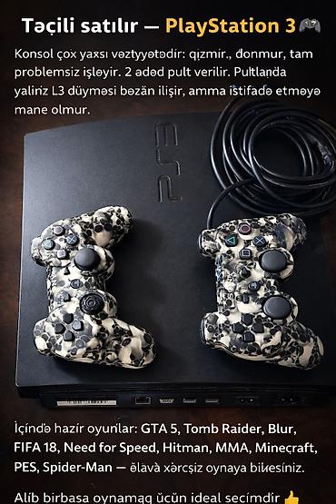 Video oyunlar və konsollar: PlayStation 3 konsolu satılır — tam işlək, qızmır və donmur — 1