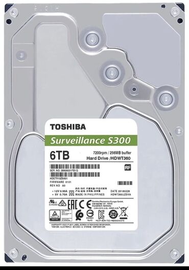 блок питания для видеонаблюдения: Накопитель, Новый, Toshiba, HDD, Более 5 ТБ, 3.5", Для сервера