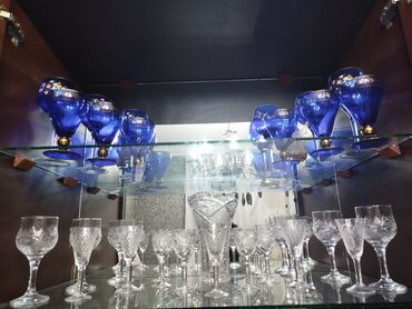 Çay dəstləri və servizlər: Çay dəsti, rəng - Göy, Xrustal, Bohemia, 6 nəfərlik — 3