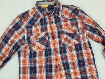 bluzka koronkowa dlugi rękaw: Koszula 9 lat, stan - Bardzo dobry, wzór - Kratka, kolor - Pomarańczowy