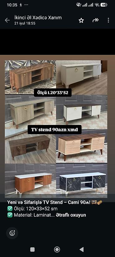*Yeni və Sifarişlə TV Stend – Cəmi 90₼! 📺🪵* ✅ Ölçü: 120×33×52 sm ✅ lalafo.az -da *Yeni və Sifarişlə TV Stend – Cəmi 90₼! 📺🪵* ✅ Ölçü: 120×33×52 sm ✅