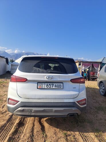 форд ескапе: Белый внедорожник Hyundai Santa Fe с заметной решеткой радиатора и