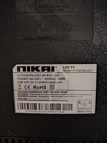 samsung 50 s: Nikai LED TV – Model: NTV3216SLED1 Xüsusiyyətlər: - Ekran: 32" — 1