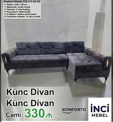 Divanlar: Künc divan, Yeni, Açılan, Bazalı, Parça, Şəhərdaxili pulsuz çatdırılma — 1