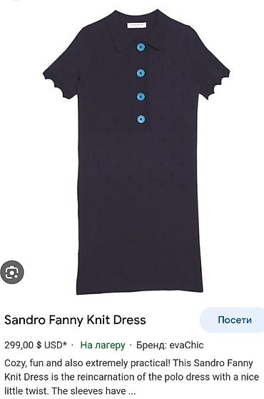 Haljine: SANDRO Paris polo knit haljina. Teget boje, polo model sa kragnicom i — 11