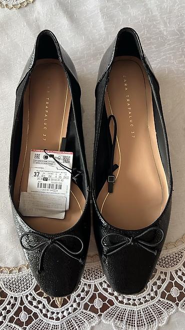 балетки зара: Туфли, 37, Zara, Новый, цвет - Черный, Самовывоз, Платная доставка — 1