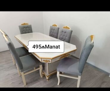 Masa və oturacaq dəstləri: Qonaq otağı üçün, Yeni, Açılmayan, Dördbucaq masa, 6 stul -da lalafo.az — 3 Masa və oturacaq dəstləri: Qonaq otağı üçün, Yeni, Açılmayan, Dördbucaq masa, 6 stul — 3
