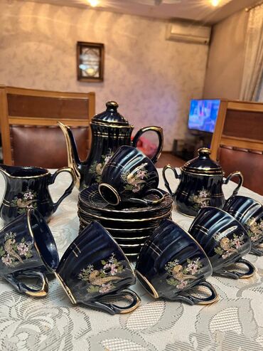 antilipid çay: Çay dəsti, rəng - Qara, 6 nəfərlik