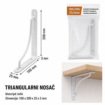 KMT Bela nosač 9364605 Opis: Praktičan beli tringularni nosač za