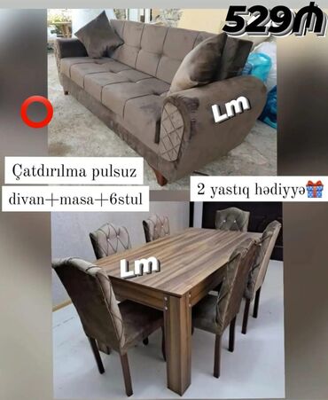 стол для балкона: _*Divan+ Masa dəsti*_ Sifarişlə hazırlanır. Dəst şəkildə : *529₼*