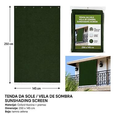 KMT Rolo zavesa tamno zelena 296787 Tamnozelena platnena zavesa koja