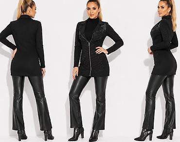 mindjusice: Elegantna crna mini jakna/blejzer-haljina sa rašljastim reverom i — 4