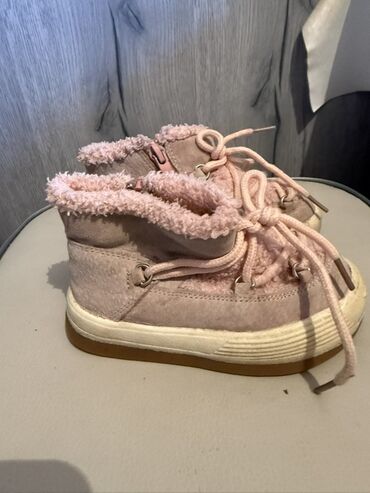 домашняя обувь: Детские утеплённые ботинки/кроссовки, розовые. - Верх: мягкий