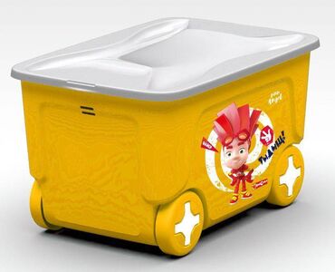 пакет игрушек: Детский контейнер для игрушек на колесах 50л "Фиксики"