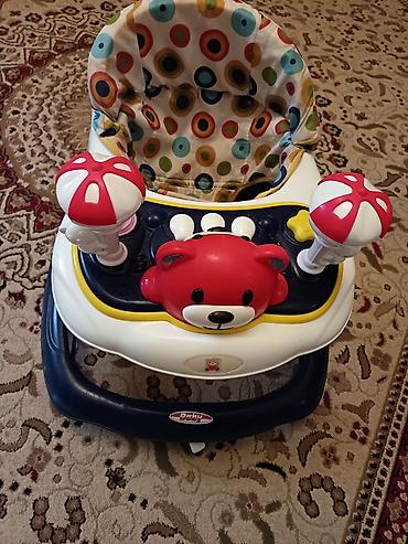 Yerimək üçün arabalar, çəliklər, əsalar, rollatorlar: Uşaq gəzdirəci (Baby baby brendi) - Rənglər: ağ/nəvı göy korpus — 3