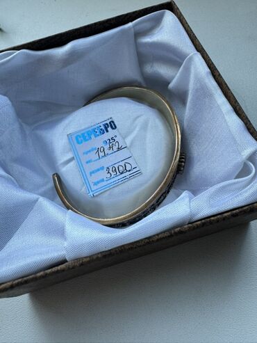 кожанный браслет: Серебряный браслет 925 пробы. - Материал: серебро 925° - Тип: жесткий